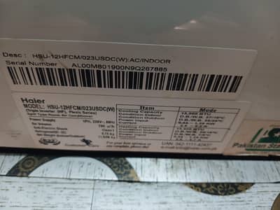 01 Ton used Dc inverter haier ac only 01 season used