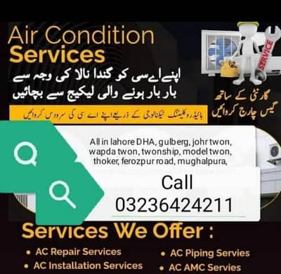 dc inverter split ac service repair fitting gas filling kit repair