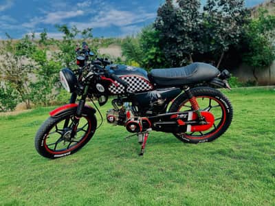 unique 100cc self start cafe racer pindi nmbr All ok
