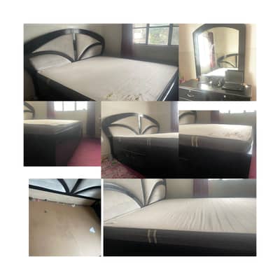 Double bed set with mattress
