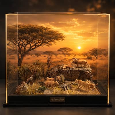 Wildlife Diorama of African Savannah