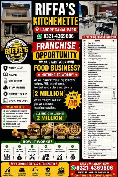 franchise for sale Riffa's Kitchenette