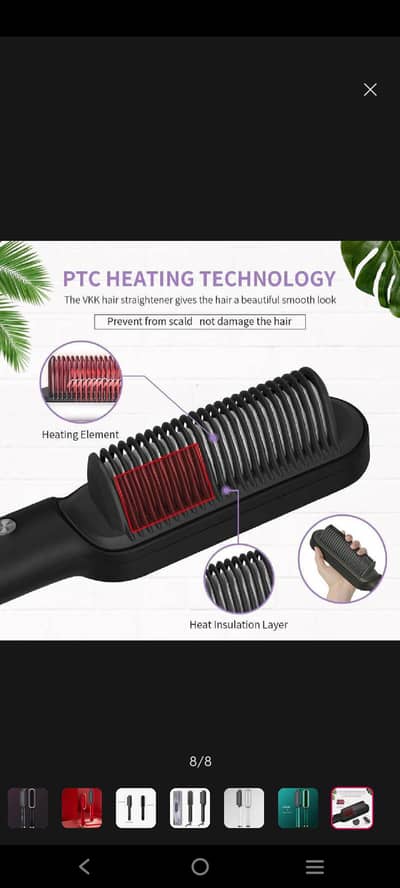 Hair Straightening Brush – Fast Heating Hair Straightener Comb
