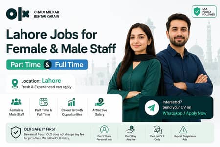 Lahore Jobs for Male & Female Staff | Part Time & Full Time