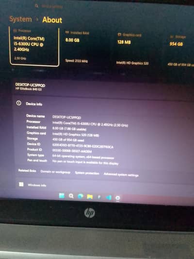 HP 840 g3 elitebook Core i5 6th generation