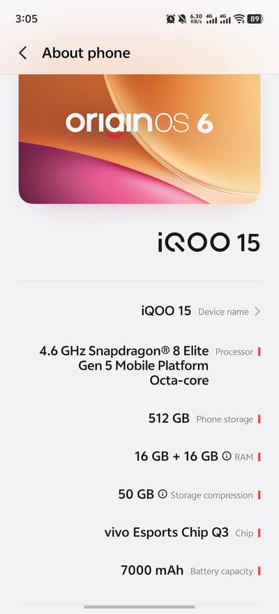 IQOO 15 Official PTA approved