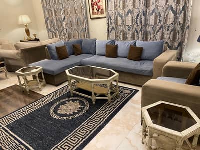 L-Shape Sofa Set + Single Chair