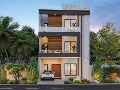 5 marla grey structure house