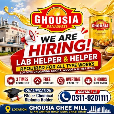 Lab Helper & General Helper Required