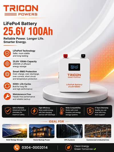 25.6V 100Ah 150Ah 200Ah 300Ah Lithium Battery