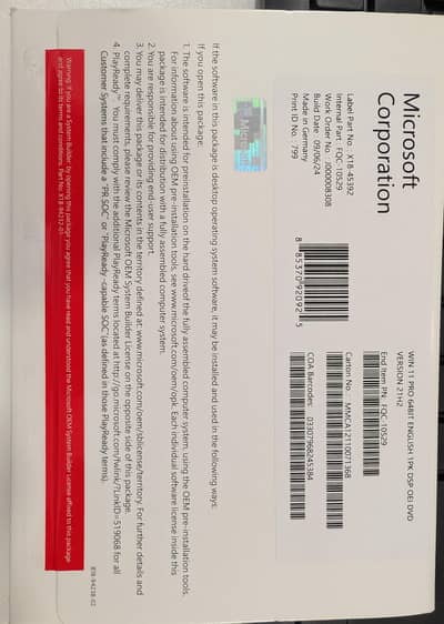 Windows 11 pro x64 genuine