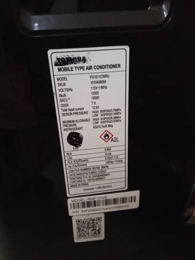 13500BTU portable AC
