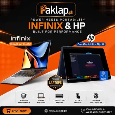 Infinix InBook Air XL442 & HP OmniBook Ultra Flip 14 New | Paklap. pk