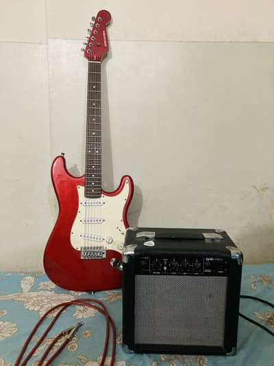 Complete Electric Guitar Setup - Selder Strat + Amp + Cable