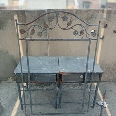 two side tables or mirror frame along with dresssing table