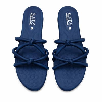 Women's Navy Blue Casual Flats | Soft PVC Slippers | Sizes 6–11