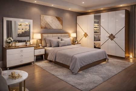 King size bed set- bed room set - Wooden bed set-Home furniture  sale