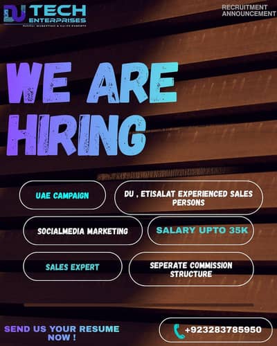 Du Etisalat Experienced Sales executive Hiring. . . .