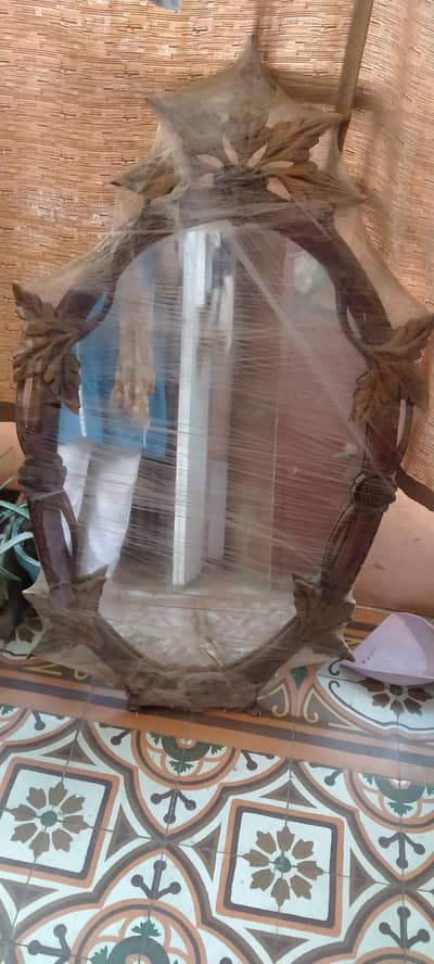 wall hanging wooden mirror