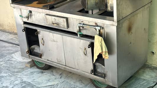 Burger & Fryer Food Cart for Sale – Stainless Steel | Ready to Use