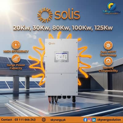 Solis Hybrid High Voltage Inverters 20Kw, 30Kw, 80Kw, 100Kw, 125Kw
