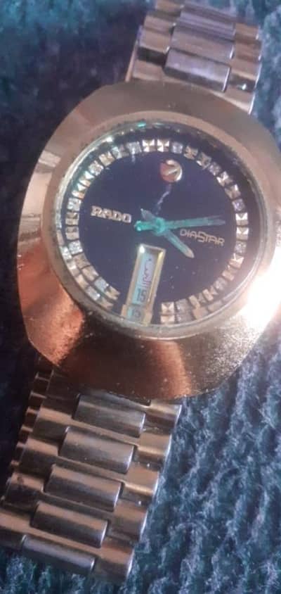 Vintage Genuine Rado DiaStar Black & Gold Dial