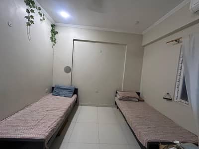 2 single beds with mattress