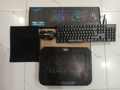 4 in 1 Gaming Combo - Cooling pad +RGB Keyboard + Mouse + Mouse pad