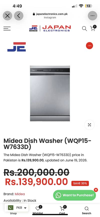 Midea New Dishwasher for Sale