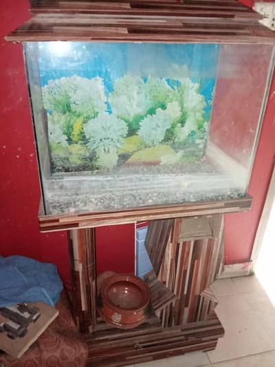 fish Aquarium with wood stand