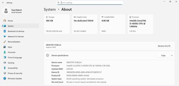 Dell cori i3 4gen