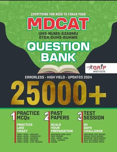 Grip Mdcat 25000+ Mcqs Book