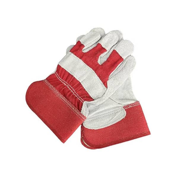 Pair Double Thick Cut Prevention Heated Welding Working Safety Cow Split Leather Gloves (Random Colors)