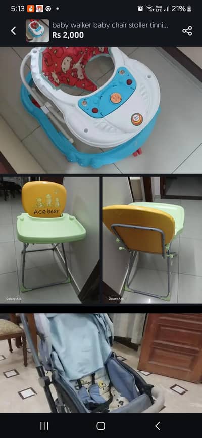Red pram(moon bralocal walker,baby high chair,Graco imported twin Pram