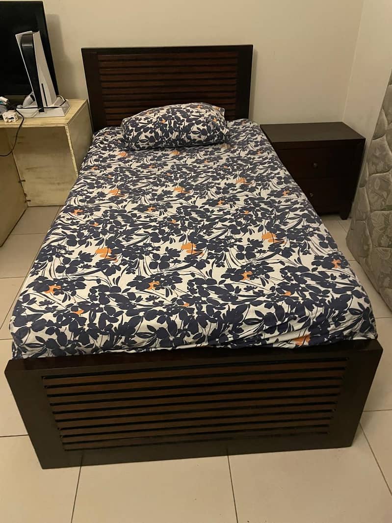 Single Bed with Side Table 2