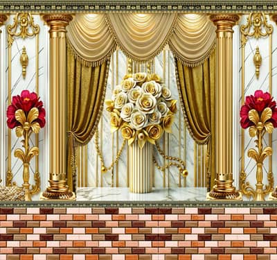 3D pvc flex wallpaper