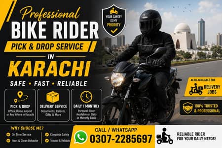 personal bike delivery rider pick and drop service 24 /7 all over