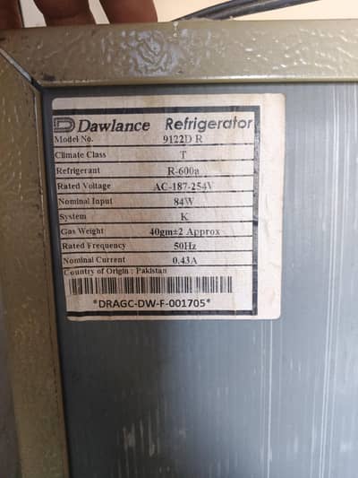 Dawlance small size invertor refrigerator