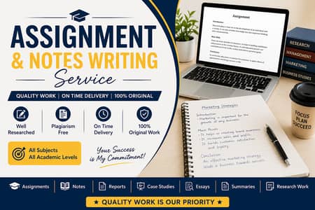Assignment Writing | Notes Writing | English & Urdu