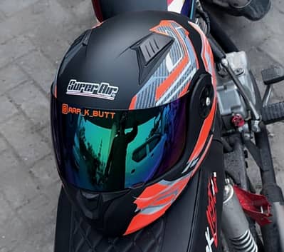 super air flip up helmet with rainbow visor