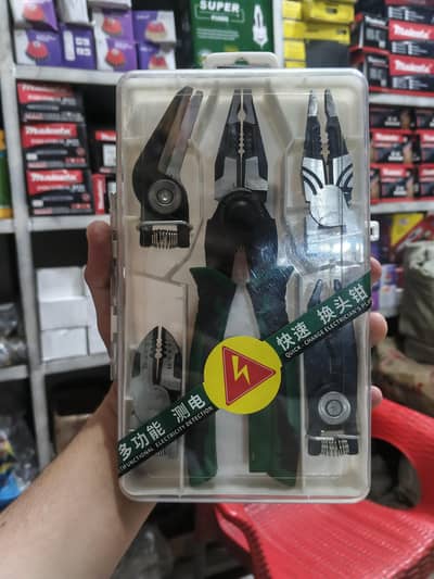 6-in-1 Interchangeable Electrician Plier Set+ wire tester| Heavy Duty