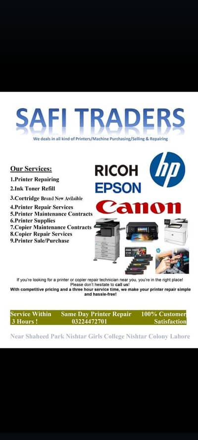 Photocopier"s printer"s Repairing as well att offices 03224472701