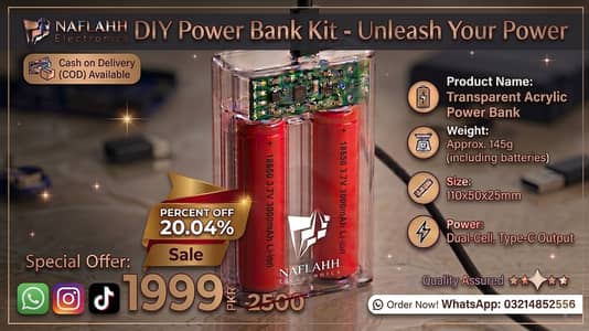 Custom Built Transparent Power Bank - Real Cell Whatsapp _03214852556