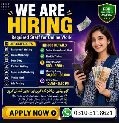 Online Jobs/ Full-Time / Part-Time jobs available / website Work