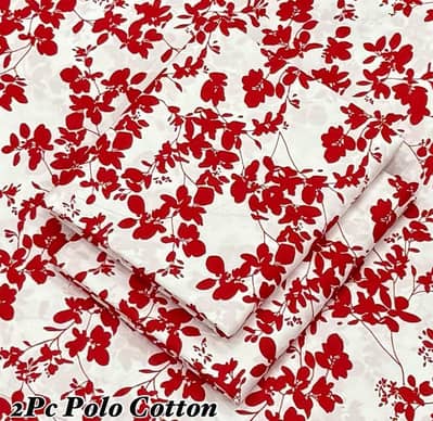 2 Peace Polo Cotton Red Floral Woman Suit Set