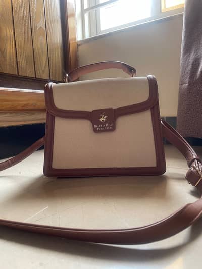 Beverly Hills Polo Club Beige & Brown Crossbody/Top Handle Bag