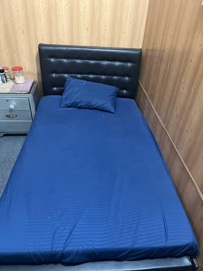 single bed with mattress
