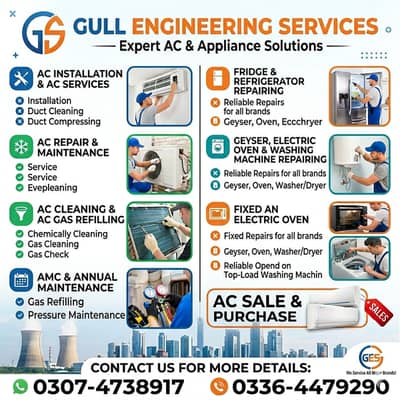 Ac Service, Ac Repair, Fridge Repair, Geyser & Washing Machine Repair