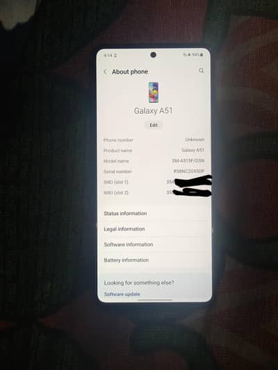 Samsung A51 6gb ram 128 rom