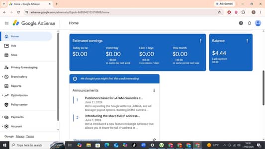 Google adsence identity verified website for sale